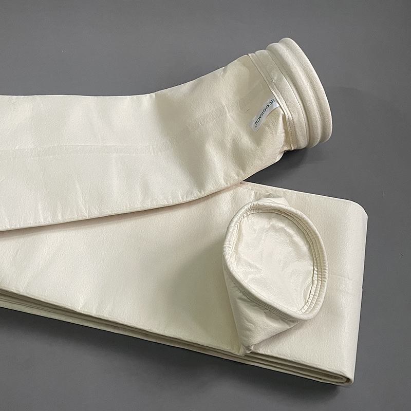 Nomex filter bag used in industrial dust collector for high-temperature flue gas filtration