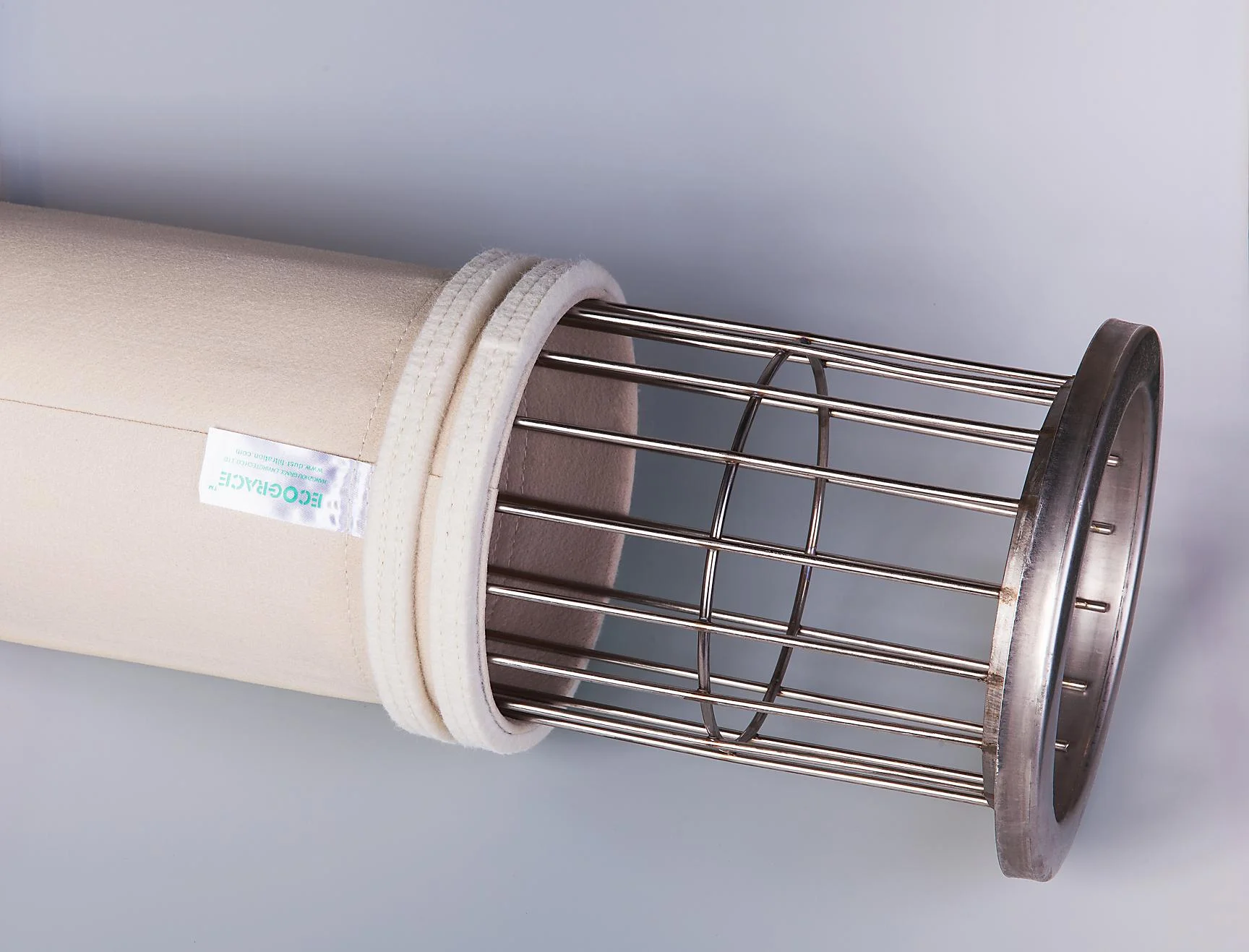 Nomex aramid filter bag with stainless steel cage for asphalt plant baghouse